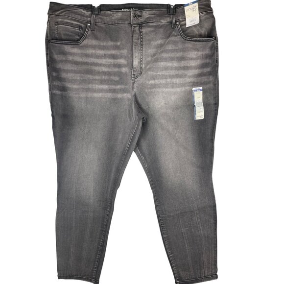 Terra & Sky Plus Size 24W Skinny High Rise Grey Jeans - Picture 1 of 6